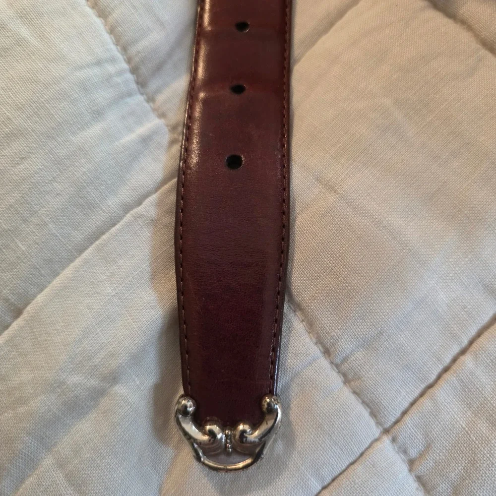 Fossil Leather Belt Womens 44 Brown Good Western Silver Concho BT7766-20605